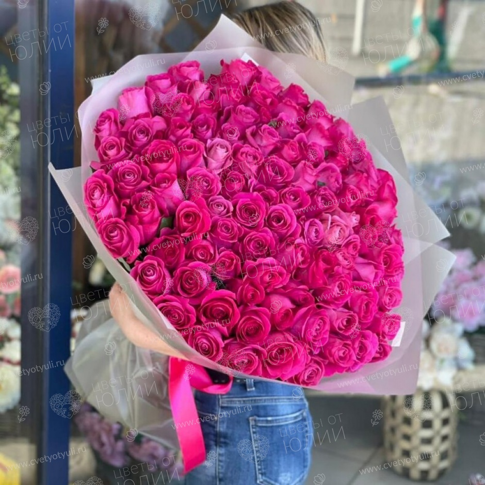 Букет из 101 розы 70 см