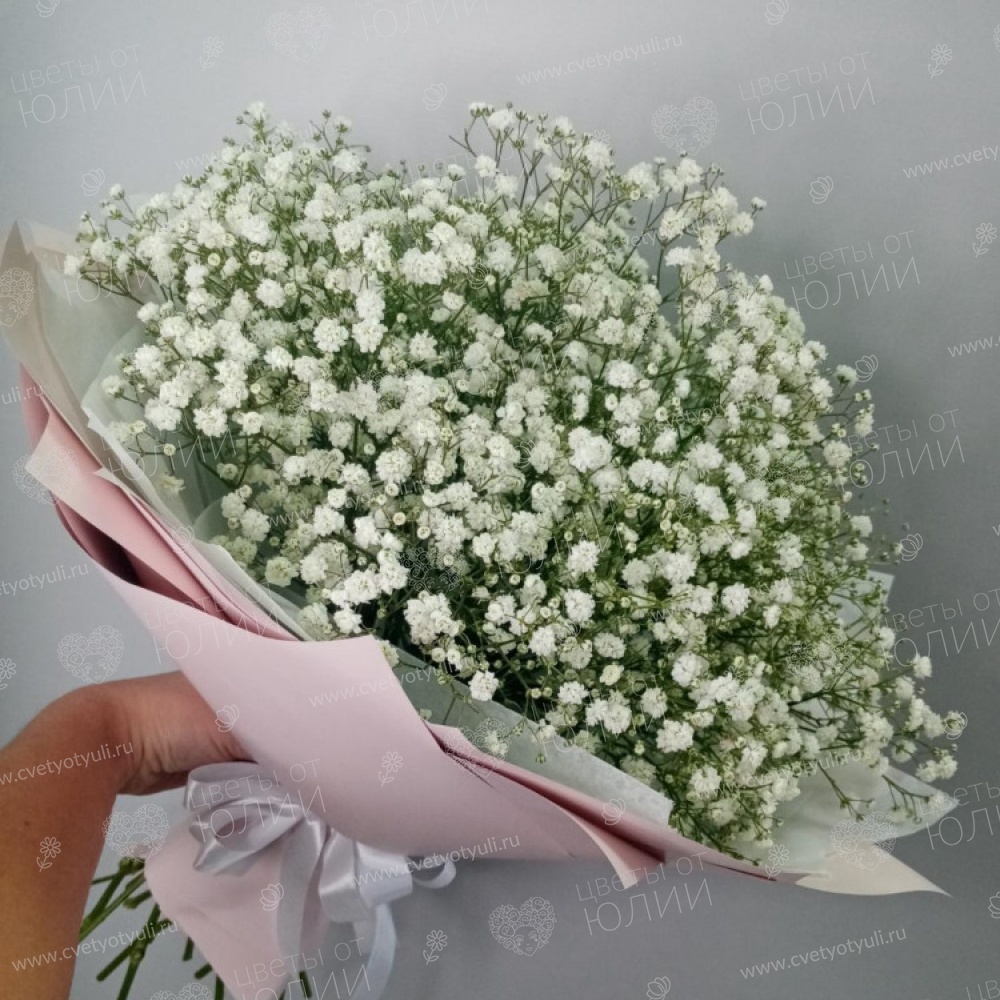 Букет из 15 белых гипсофил