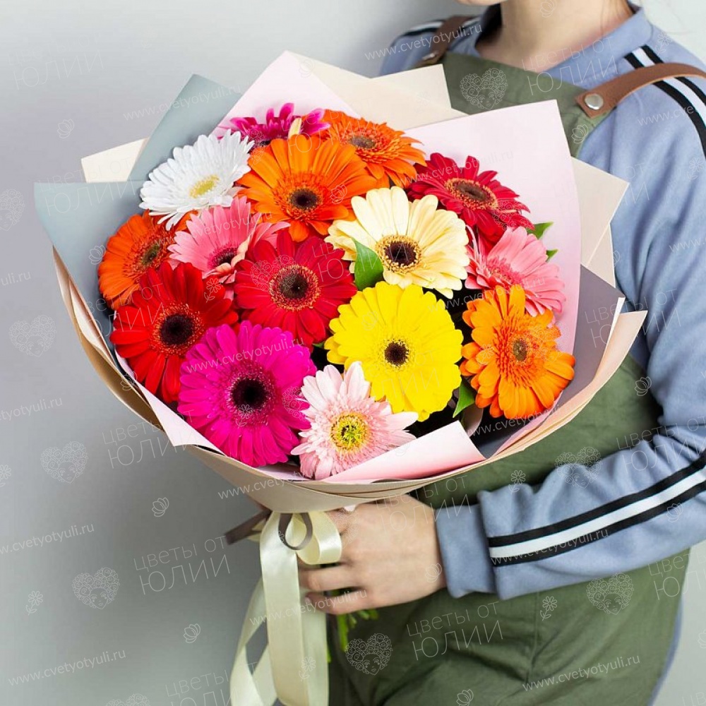 Букет из 15 гербер