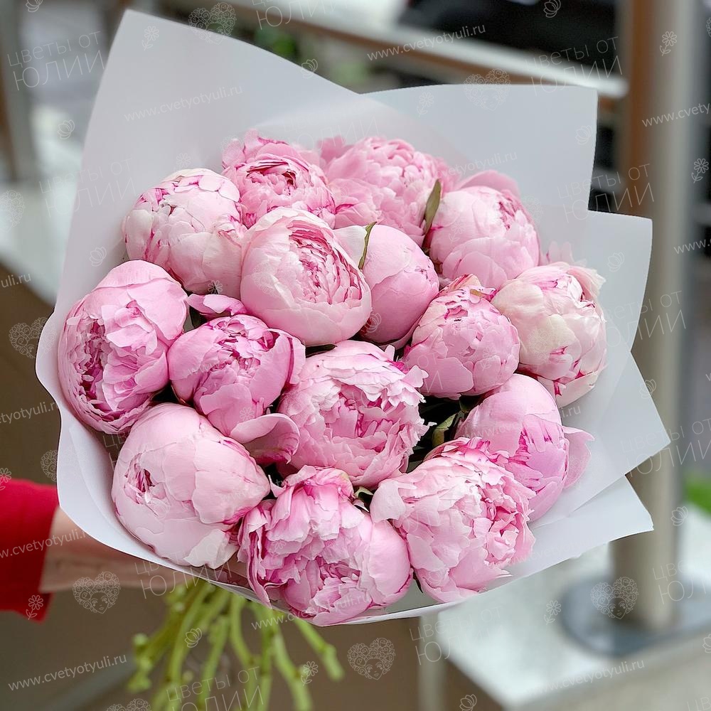 Букет из 15 пионов