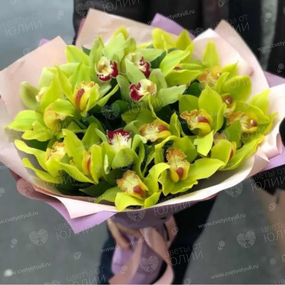 Букет из 25 орхидей цимбидиум