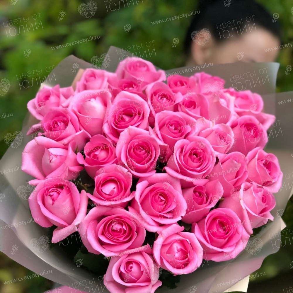 Букет из 31 нежной розы 50 см