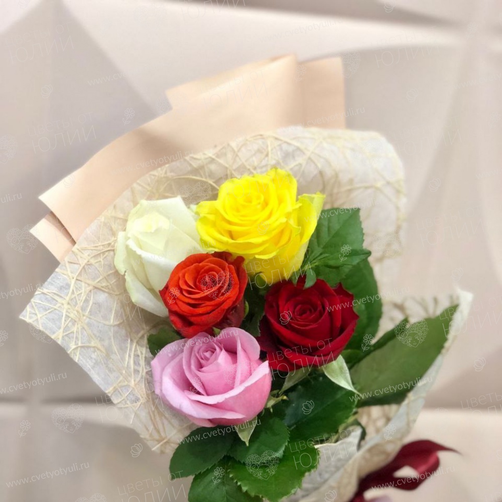 Букет из 5 роз микс