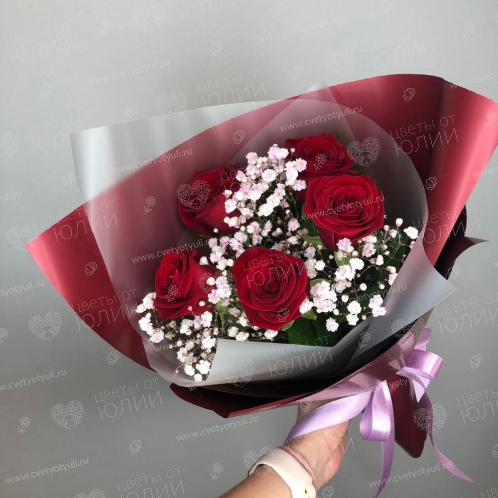 Букет из 5 роз Силия