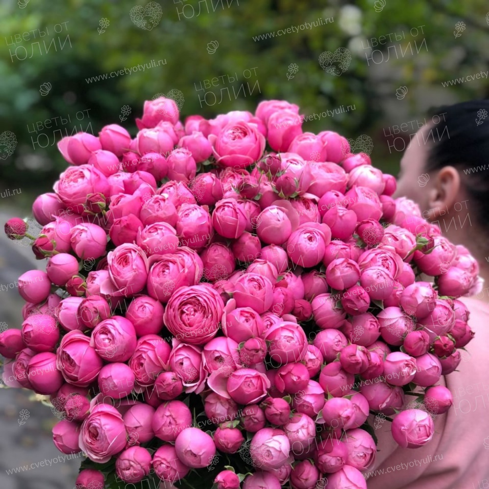 Букет из 51 кустовой пионовидной розы