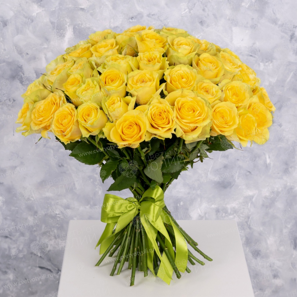 Букет из 51 желтой розы 50 см