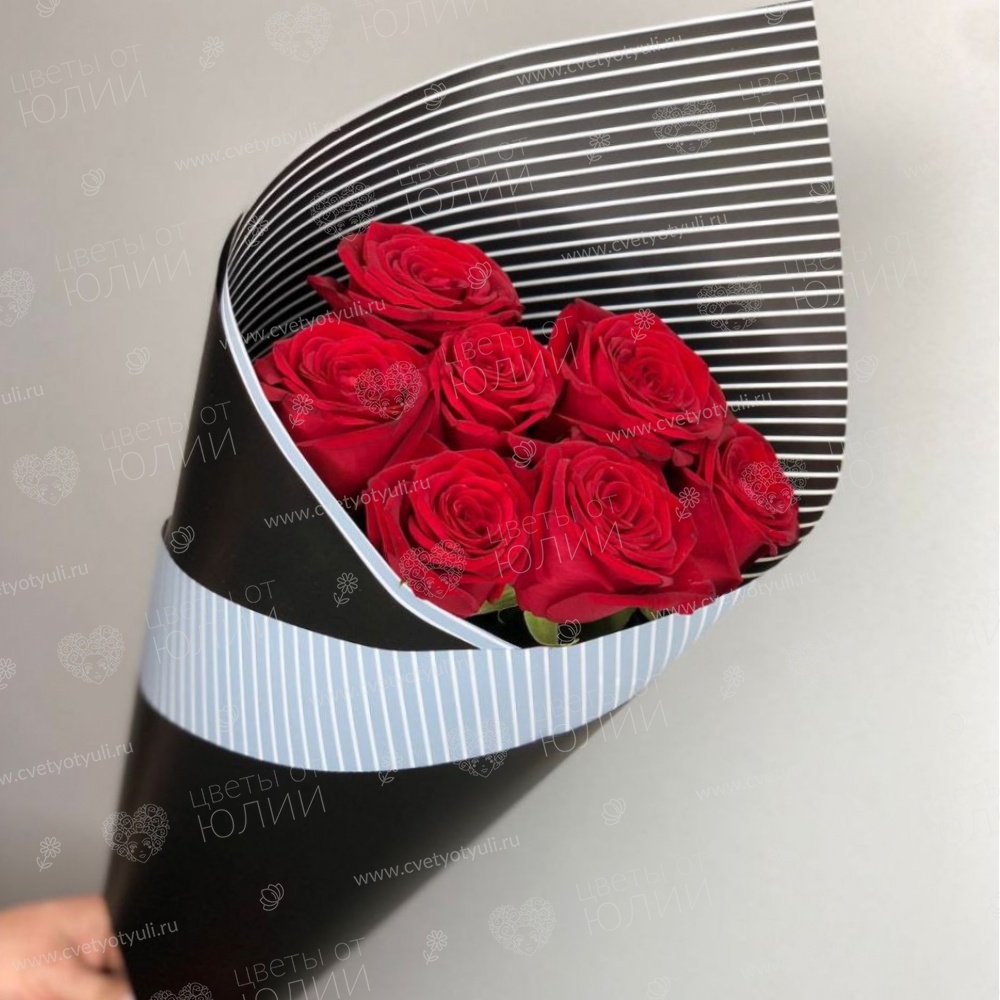 Букет из 7 красных роз Танго