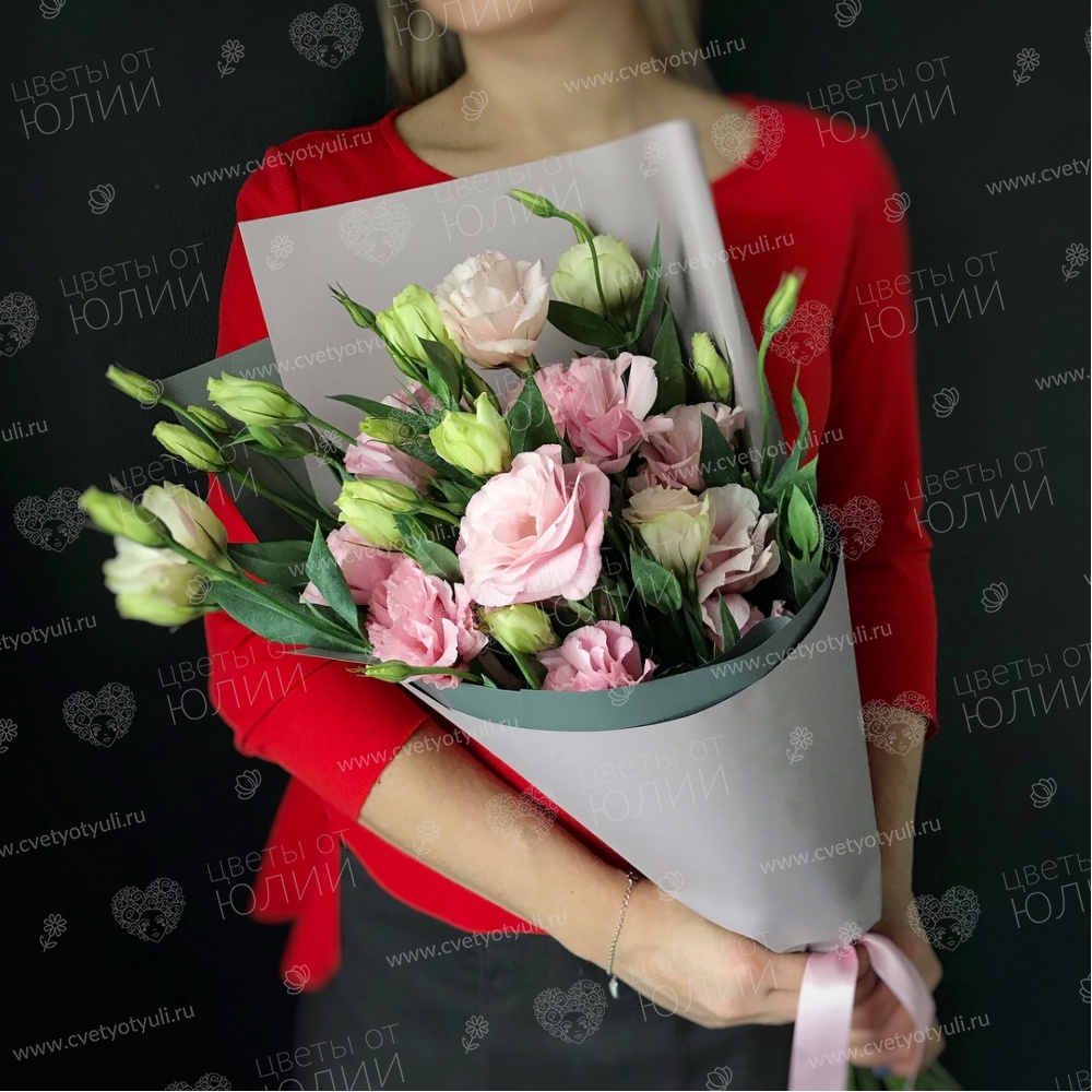 Букет из 9 веток эустомы