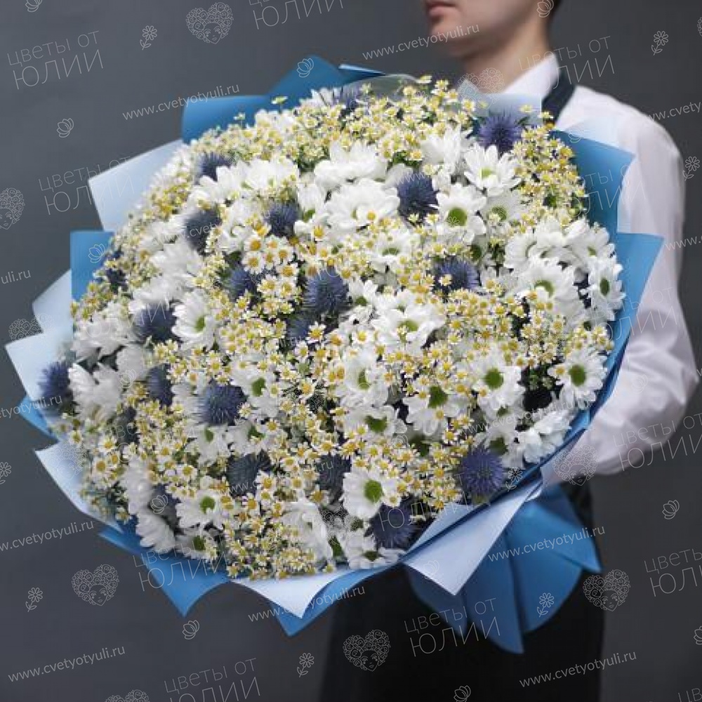 Букет из хризантем и ромашек Глазурь