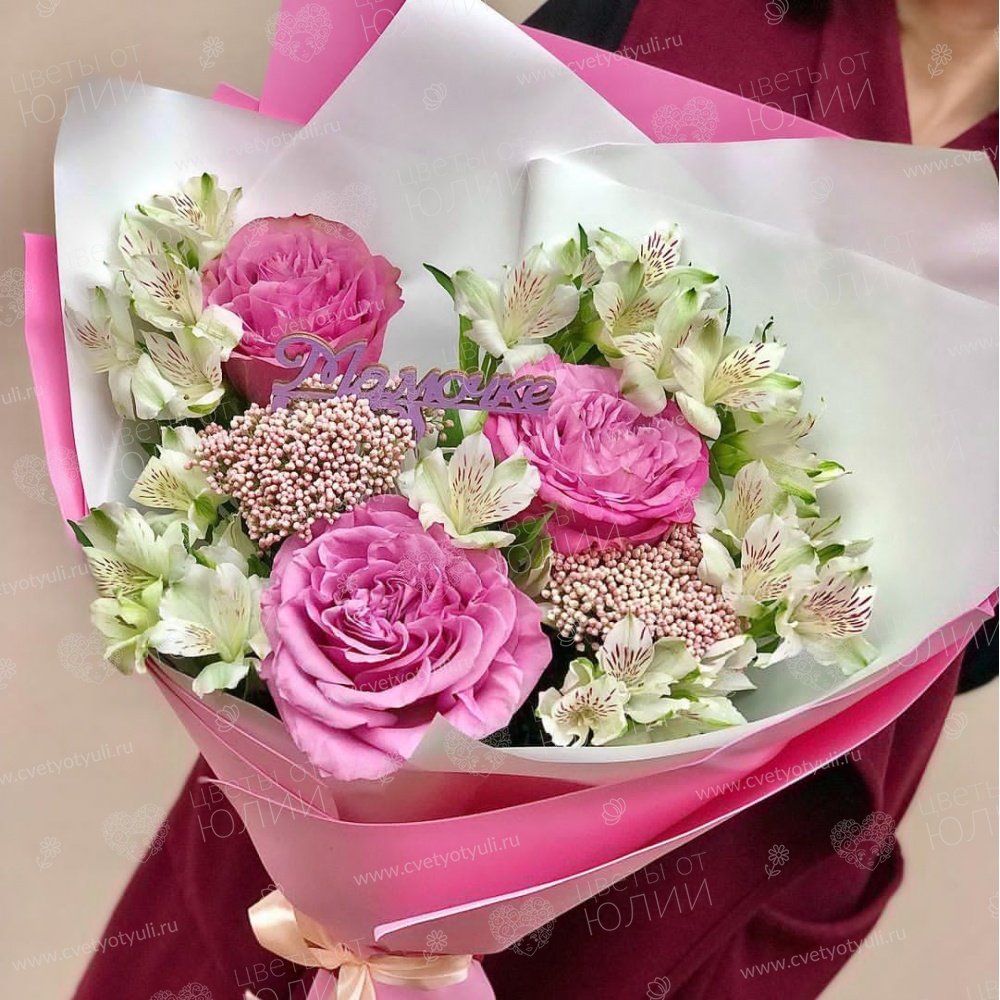 Букет из роз и альстромерий Мелита