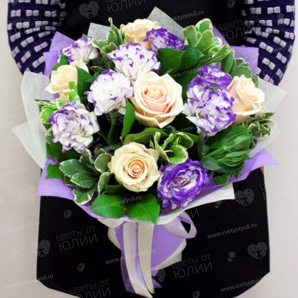 Букет из роз и эустом Для моей милой