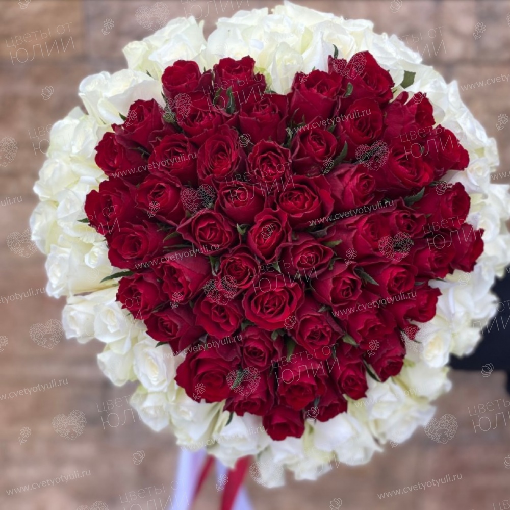 Букет сердце из 101 розы Кения