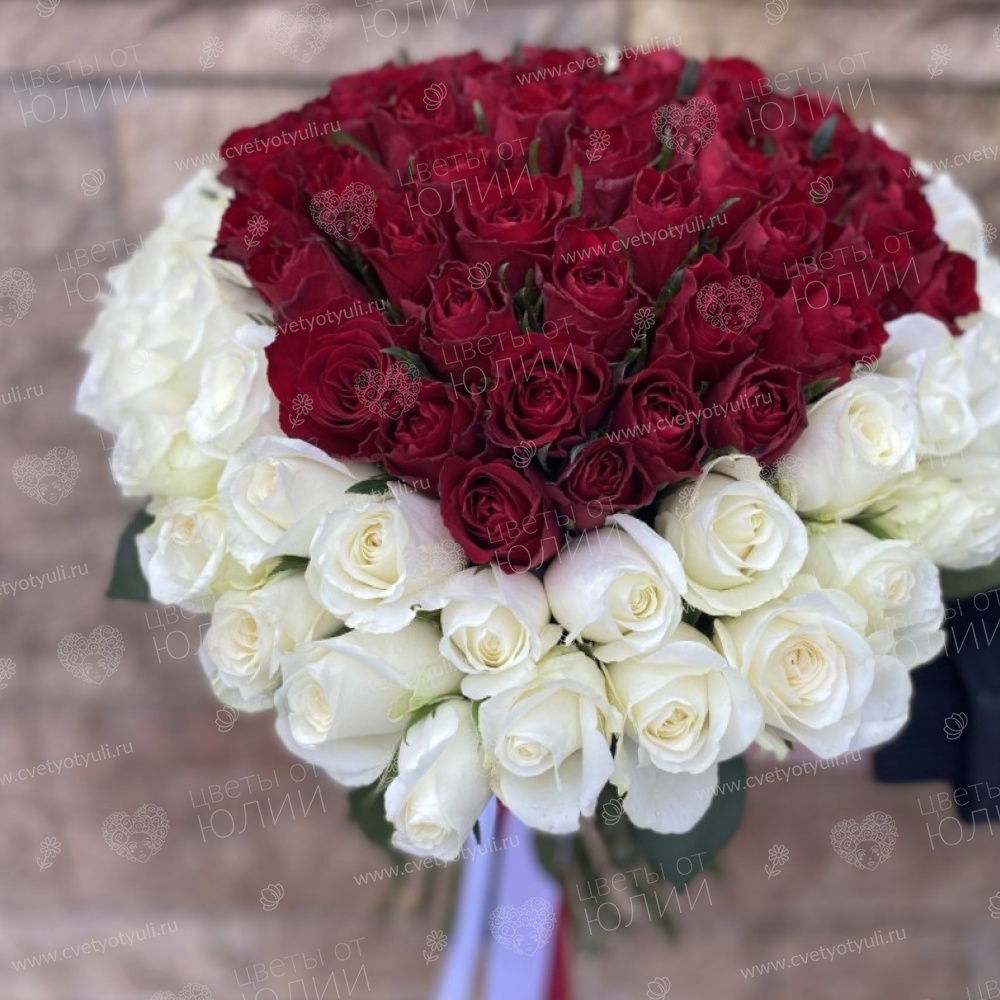 Букет сердце из 101 розы Кения