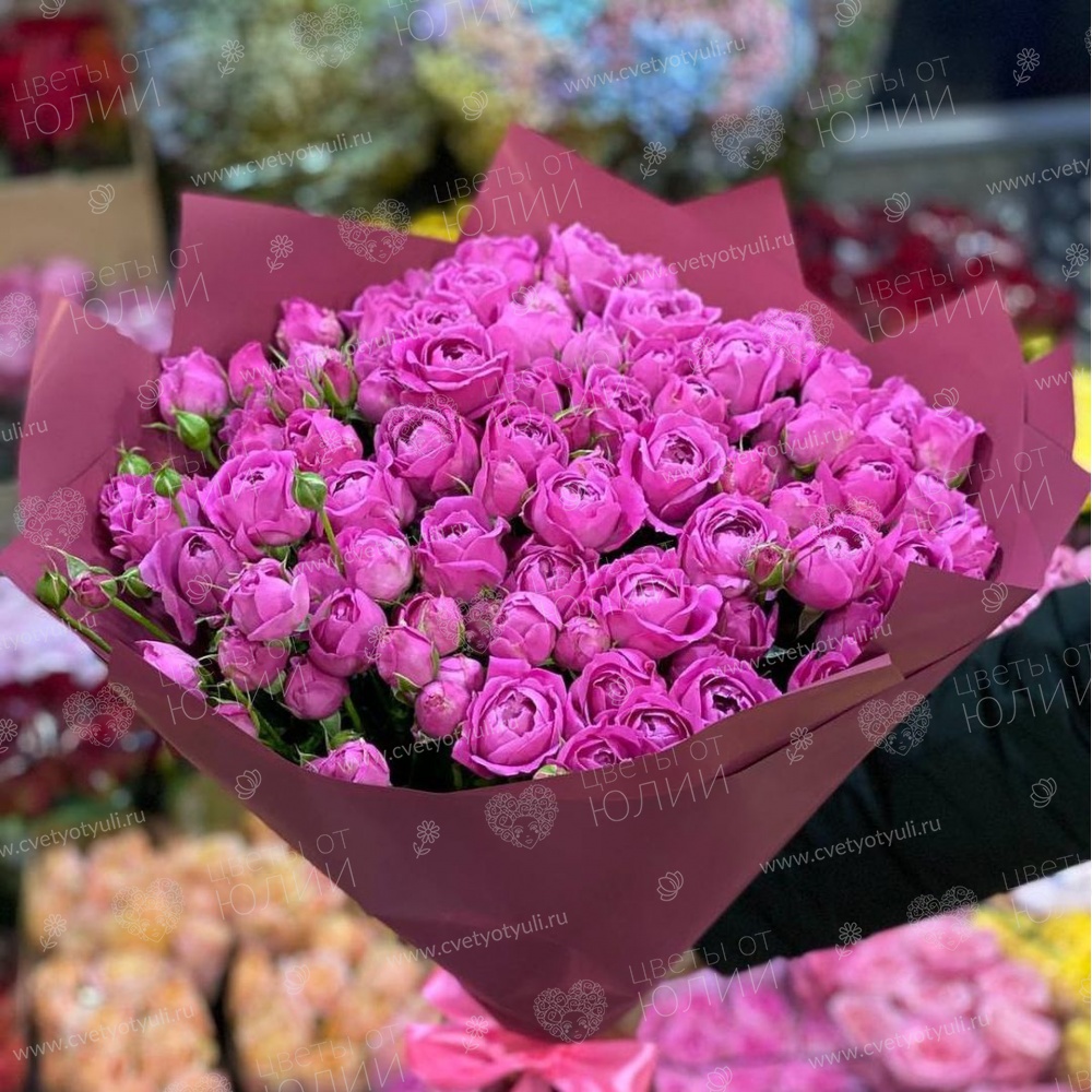 Букет из 15 пионовидных роз Мисс Баблз