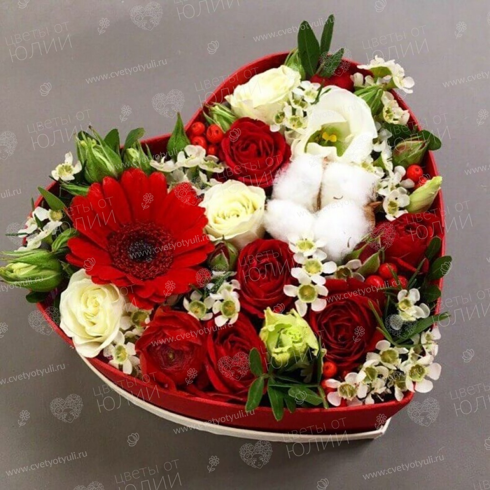 Коробка гербер и роз Признание