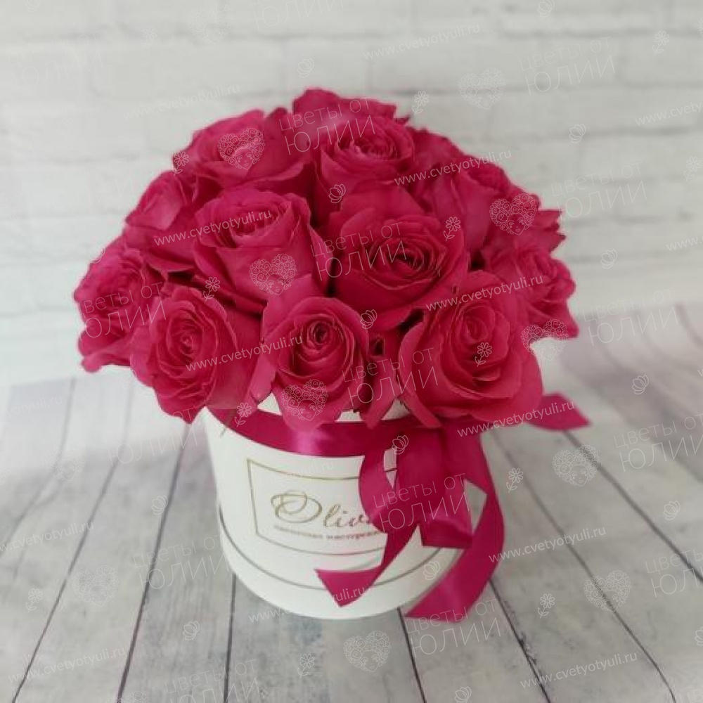 Коробка из 19 роз Малинка