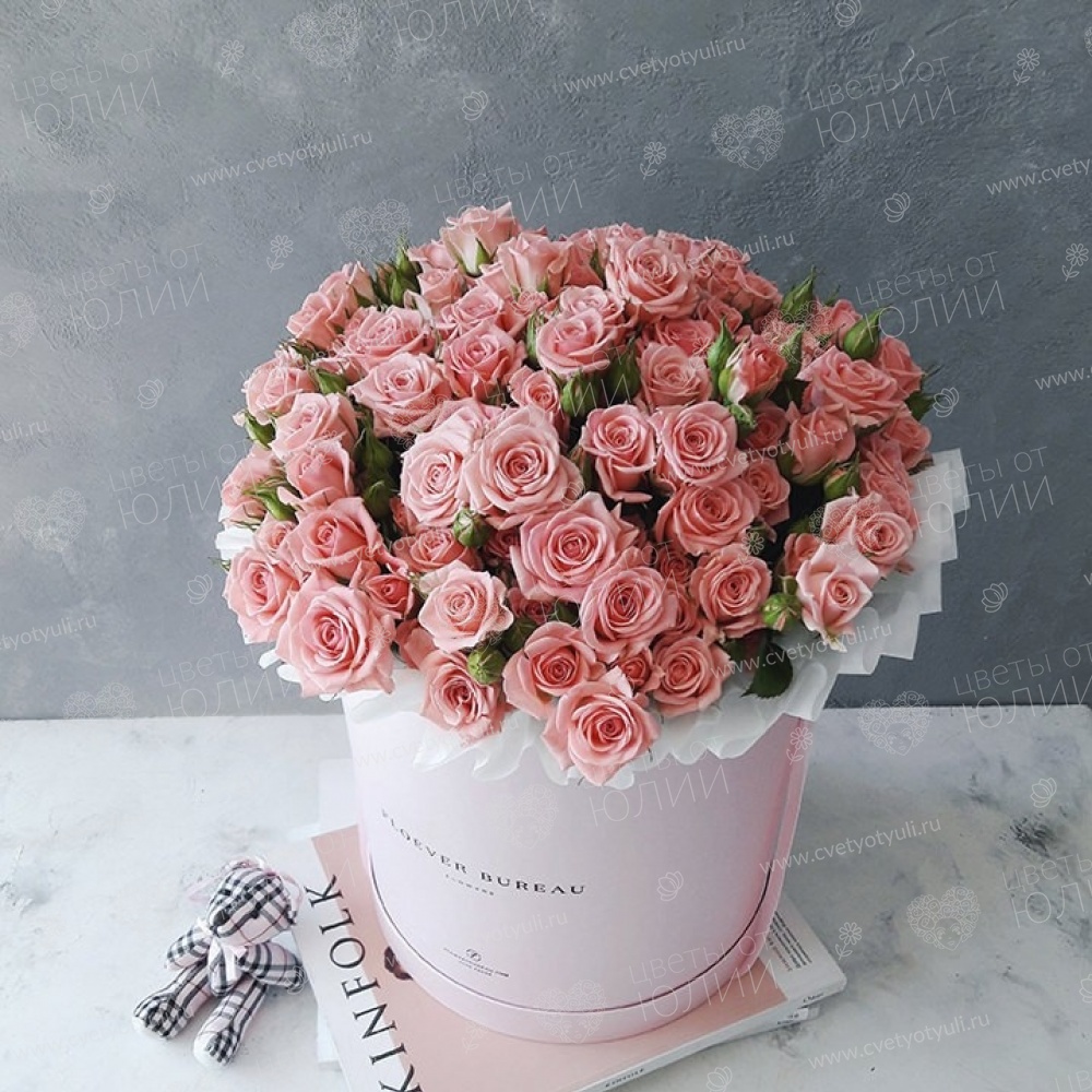Коробка из 21 кустовой розы Вкус жизни
