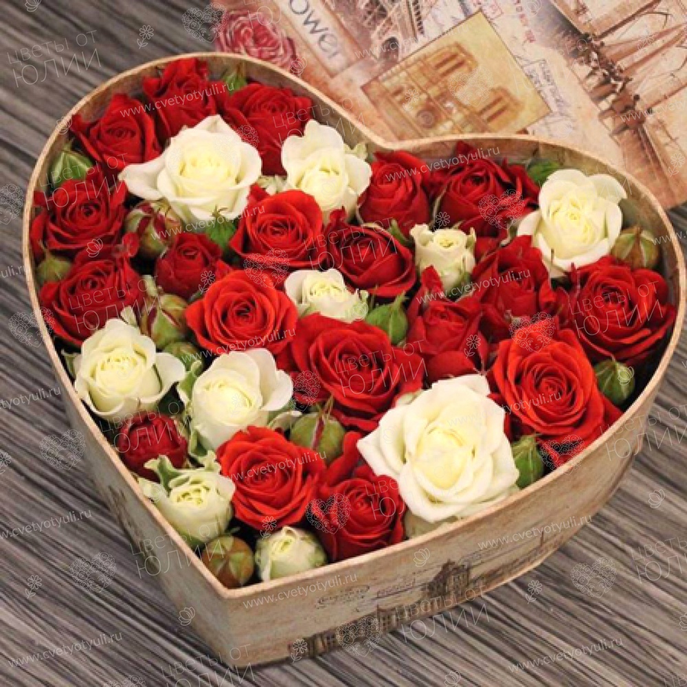 Коробка из роз Сердце