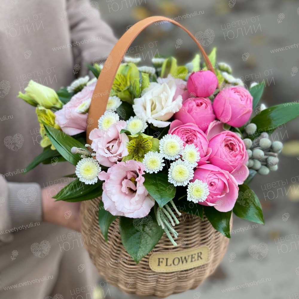 Коробка сборная из роз и хризантем Сияй