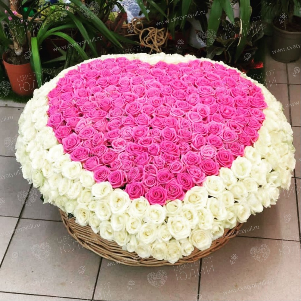 Корзина из 301  розы