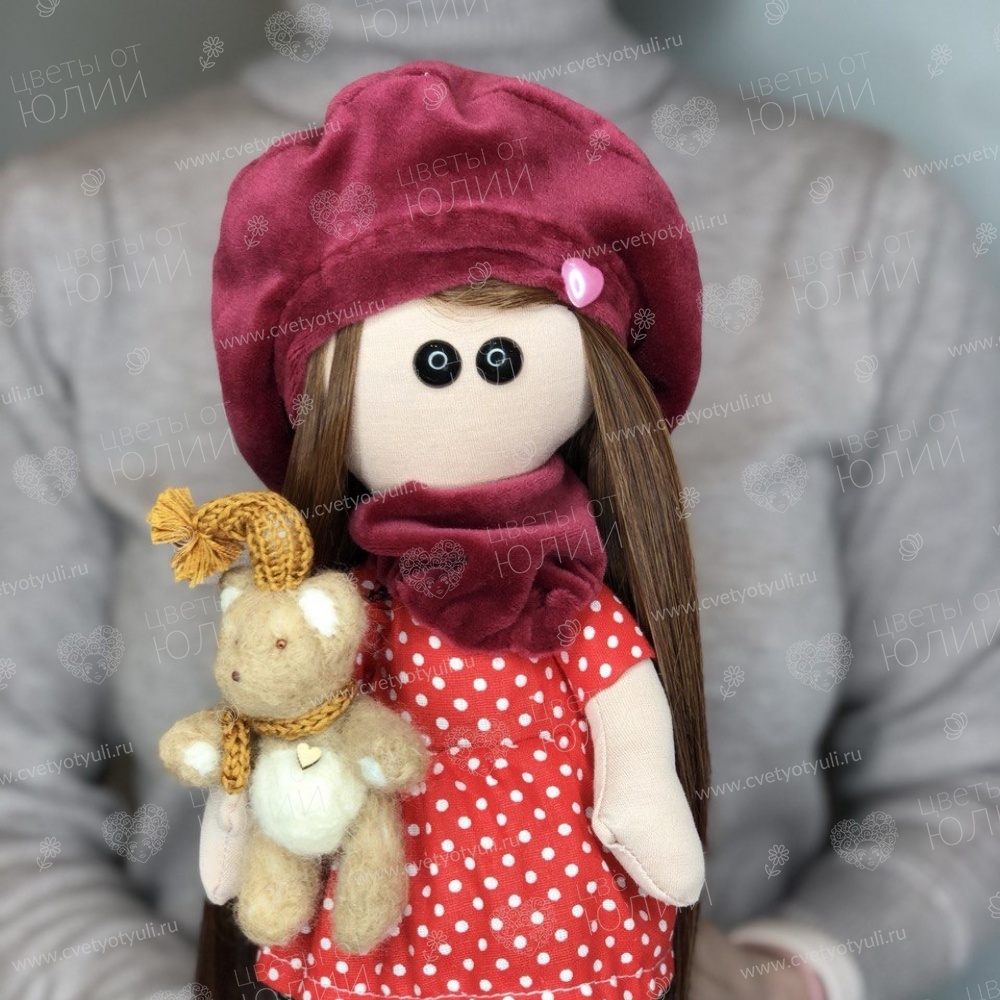 Кукла-тильда ручной работы "Девочка с Мишкой"