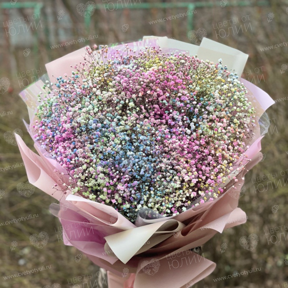 Букет из разноцветной 51 гипсофилы