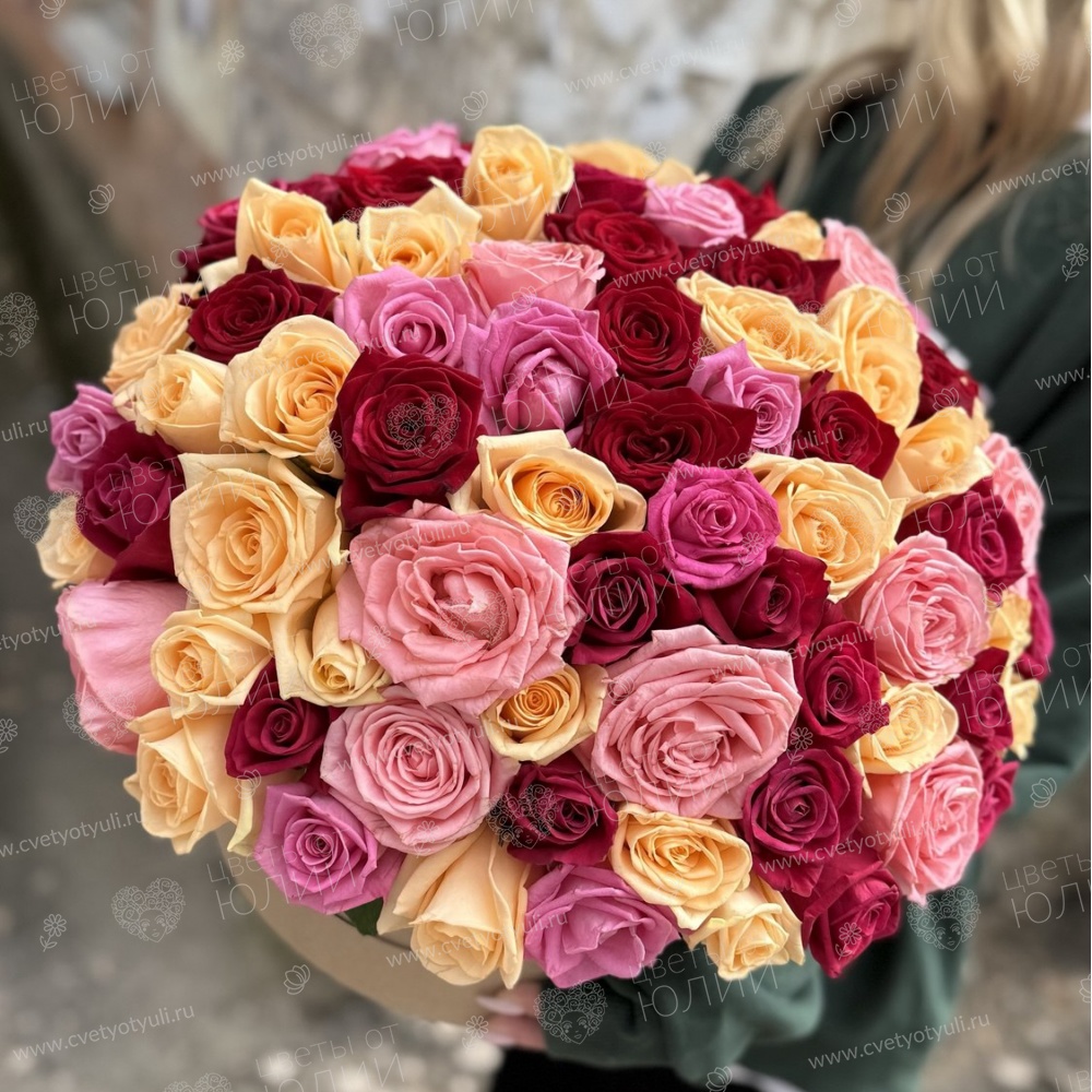 Коробка из 101 розы Микс