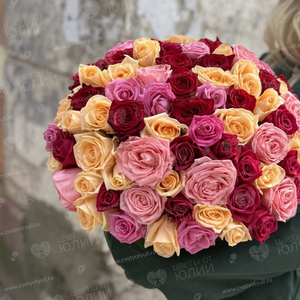 Коробка из 101 розы Микс