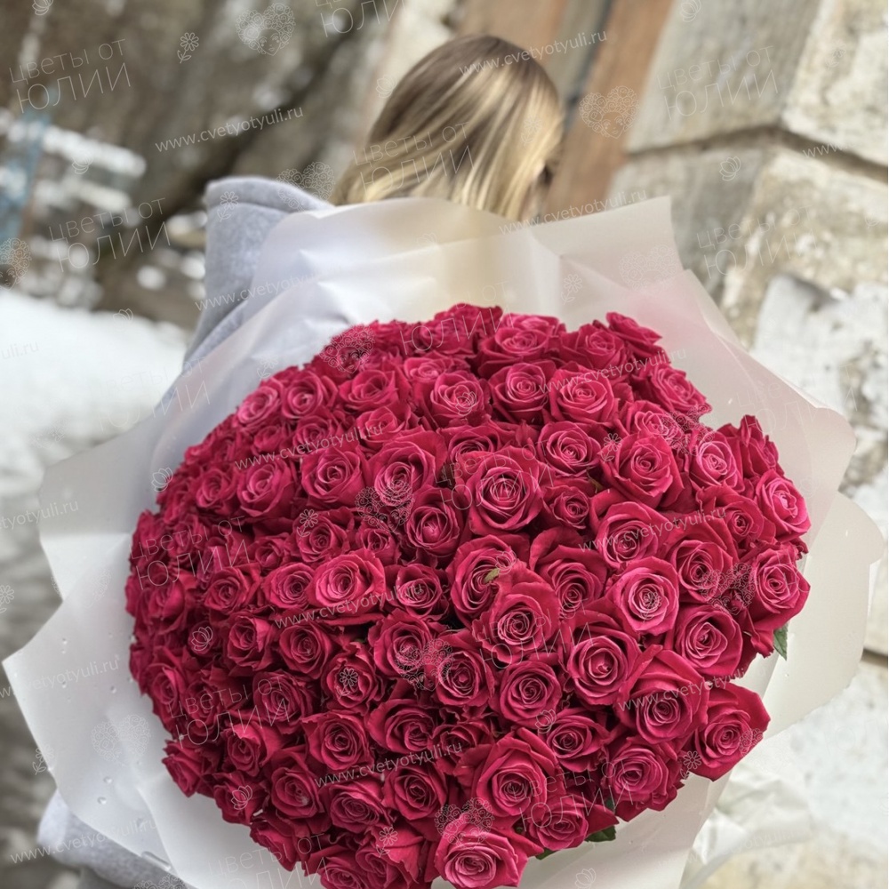 Букет из 101 красной местной розы