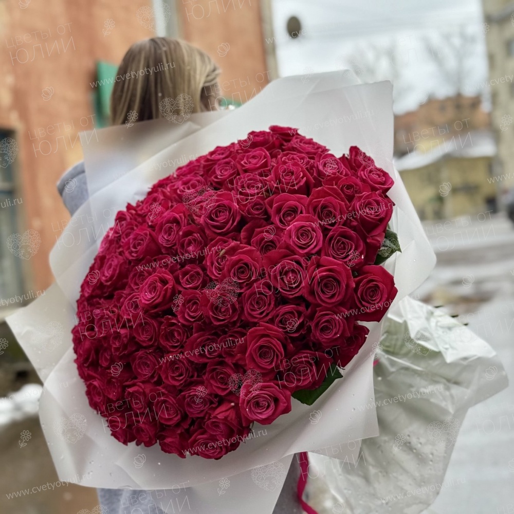 Букет из 101 красной местной розы