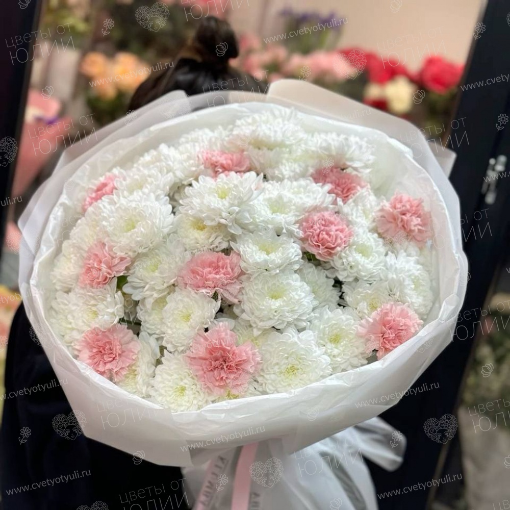 Хризантема кустовая и диантусы