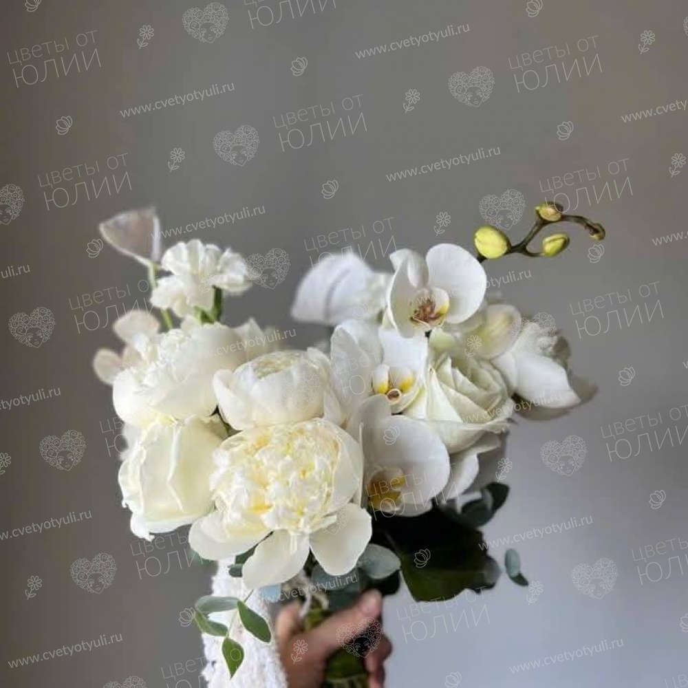 Букет невесты с пионами