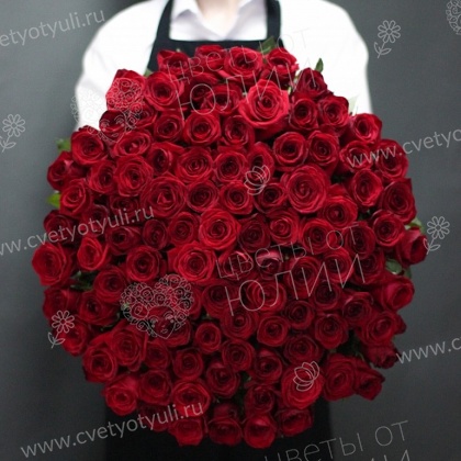Букет 101 красная роза 80 см