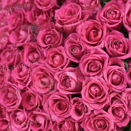 Букет из 101 розовой розы 50 см