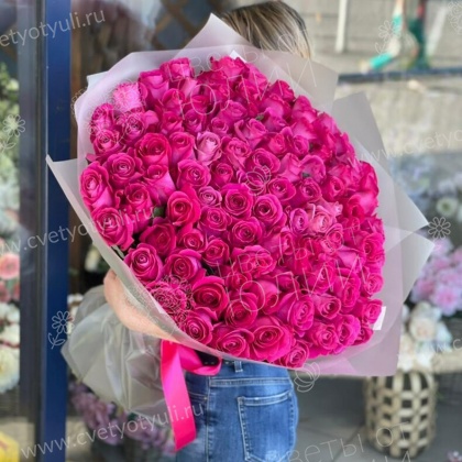Букет из 101 розы 70 см