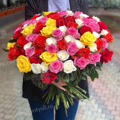 Букет из 101 розы микс 50 см