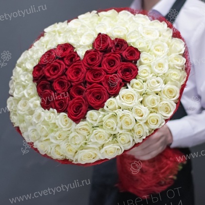 Букет из 101 розы  Мое сердце-тебе!