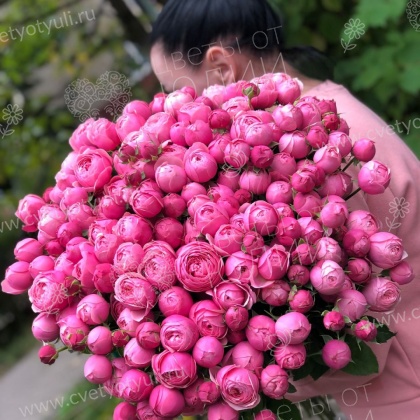 Букет из 51 кустовой пионовидной розы