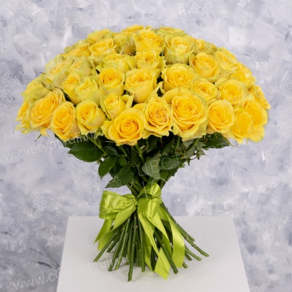 Букет из 51 желтой розы 50 см