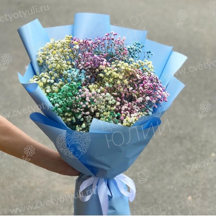 Букет из 9 радужных гипсофил