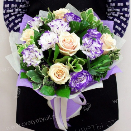 Букет из роз и эустом Для моей милой