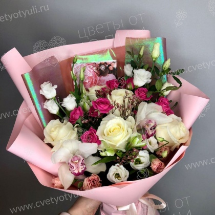 Букет из роз и орхидей Соната