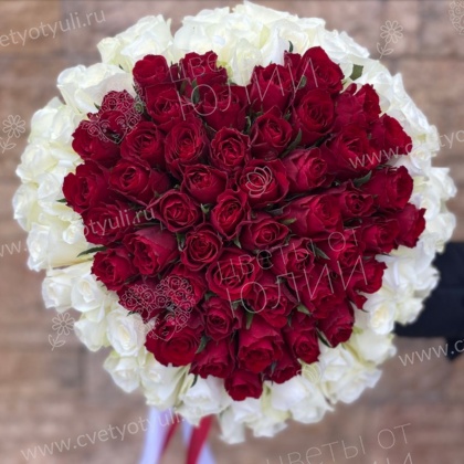 Букет сердце из 101 розы Кения