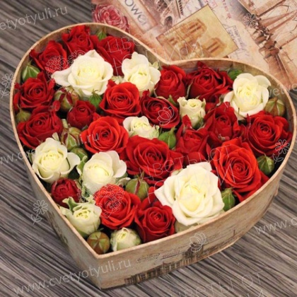 Коробка из роз Сердце
