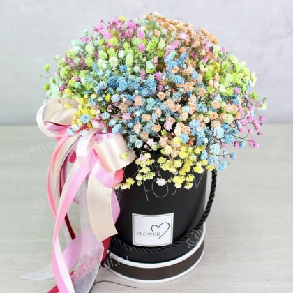 Коробка микс из гипсофил