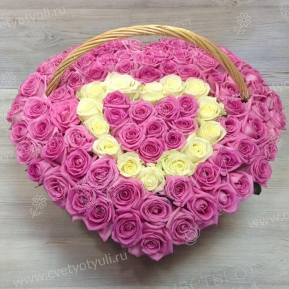 Корзина из 151 розы Розовая пантера