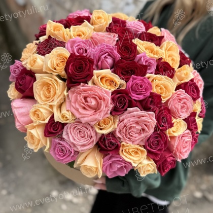 Коробка из 101 розы Микс