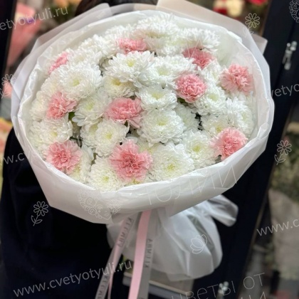 Хризантема кустовая и диантусы